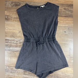 Z Supply Black Washed Drawstring Shorts Romper Size XS